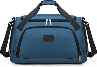 Generic Compatible For Travel Bag Spinning Zipper Large Capacity Casual Soft Solid Color Popular Duffels(Blue)