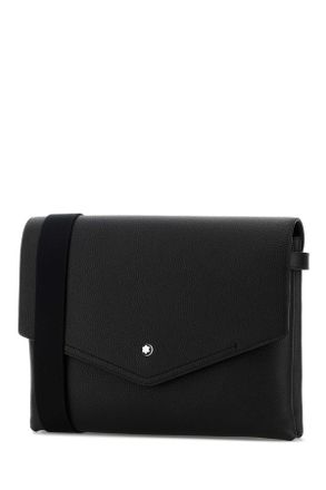 Montblanc Mens Black Leather Companion Crossbody Bag 000 Borse A Tracolla