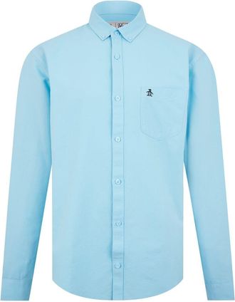 Original Penguin Heren Oxford Katoenen Button-Down Overhemd (Koel Blauw)