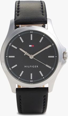 Tommy Hilfiger Mens 43MM Leather Strap Sport Watch - Black