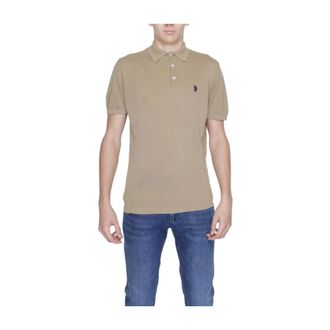 U.S.Polo Association U.S. Polo Assn., Polo Shirts, male, Beige, L, Wail 67604 53630 Fine Knit Shirt