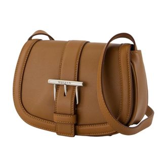 Alexander McQueen Womens T-Bar Satchel Mini Shoulder Brown Calfskin