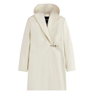 Fay Jas met capuchon en haaksluiting - Dames - Mantels - Beige - Maat: M Wol