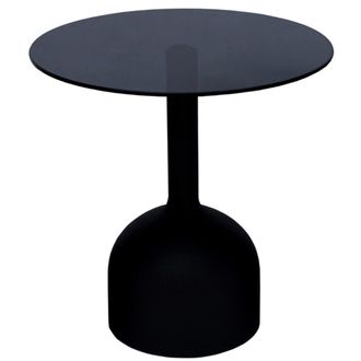 Moloo Mesa de centro d55 cm cristal negro y acero lacado
