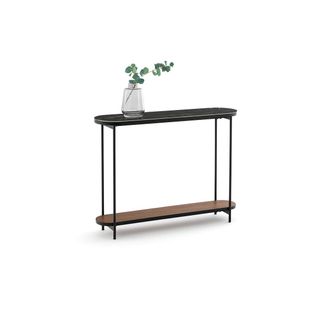 La Redoute Interieurs Console met blad in glas en marmer effect, Gil