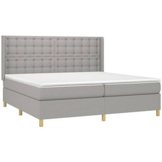 vidaXL Vidaxl - Cama Box Spring Con Colch&oacute;n Tela Gris Claro 200x200 Cm