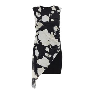 AllSaints Riley Slim Fit Bloem Mini Jurk - Dames - Korte kleedjes - Zwart - 2XS - Polyester - Kleedjes