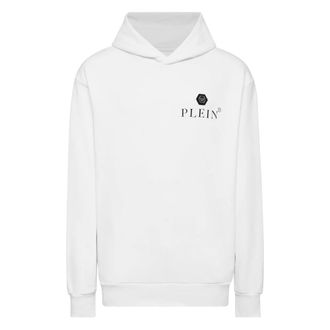 Philipp Plein Hoodies & sweatvesten, Heren, Wit, L, Katoen, Hooded Sweatshirt Hexagon