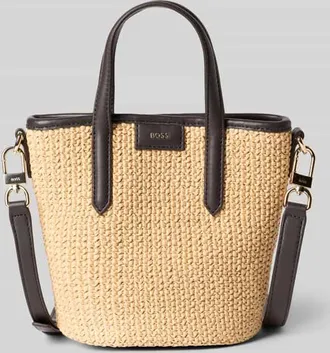 HUGO BOSS Umh&auml;ngetasche in Bast-Optik Modell JALA in Beige, Gr&ouml;&szlig;e 1
