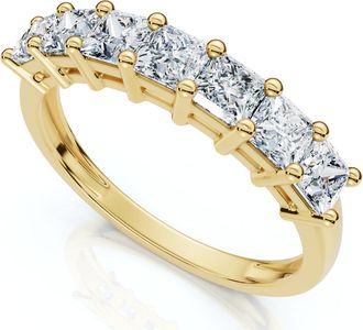 Pompeii3 1Ct Princess Cut 7-Stone Diamond Wedding Ring Womens Band Gold Lab Grown