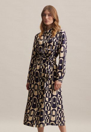 Seidensticker Sommerkleid SEIDENSTICKER Schwarze Rose, Damen, Gr. M38, Normalgr&ouml;ssen, blau (dunkelblau), 100% Viskose, bedruckt, regular fit, Kleider Sommerkleid, K