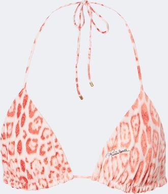 Roberto Cavalli Top bikini a triangolo con stampa leopardata