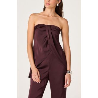 ASTR the Label Keona Strapless Twisted Front Top in Raisin at Nordstrom, Size X-Small