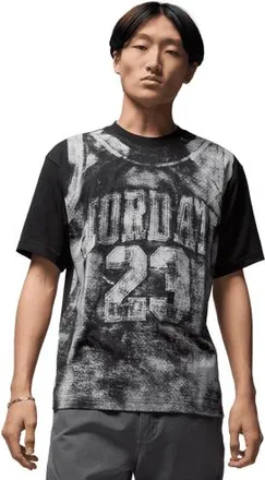 Nike Jordan Mens Brooklyn Collegiate GFX Short Sleeve Crewneck - Black/Tan Size S