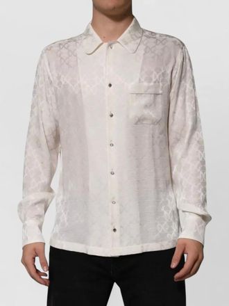Dolce & Gabbana silk logo print long sleeve shirt