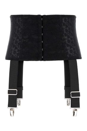 Dolce & Gabbana Black Stretch Lace Belt