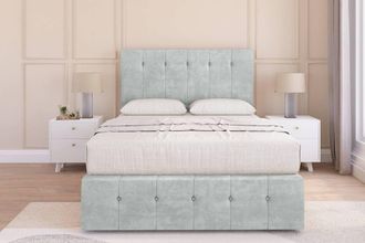 Sloomy Cambridge Naples Divan Set 2 Drawers - 26 Headboard-12 Footboard in Silver | Size: Single