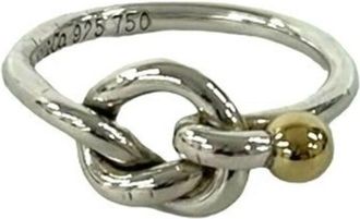 Tiffany & Co. Gold Silver Yellow Gold (18K) Silver 925 Band Ring (Pre-Owned)