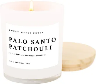 Sweet Water Decor Palo Santo Patchouli 11 oz. Candle in White at Nordstrom