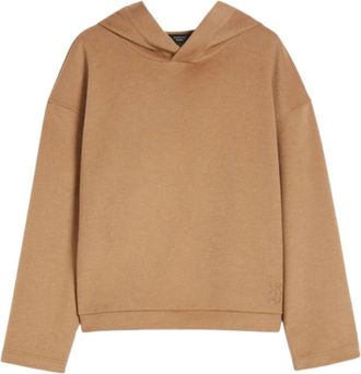 Max Mara Kameel Hoodie Oversized Comfortabel Volume - Dames - Hoodies - Bruin - L - Katoen - Hoodies & sweatvesten