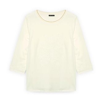 Fiorella Rubino Tops, Dames, Wit, XS, Katoen, Jersey T-shirt