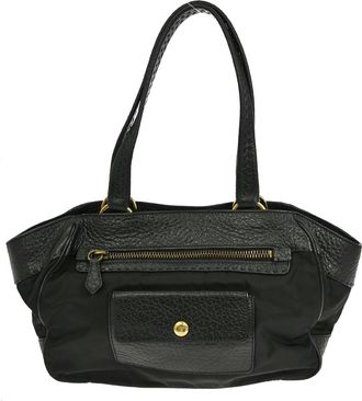 Prada Front Flap Pocket Tote Nylon Black Nylon Handbag (Pre-Owned)