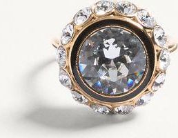 Valentino Garavani Anello VLogo Signature In Metallo, Smalto E Cristalli Donna ORO/NERO/CRYSTAL 11