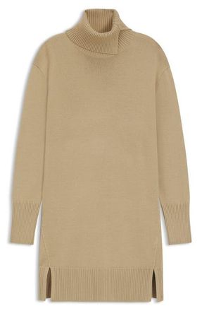 Boss Orange by Hugo Boss Feringatessa Long Sleeve Turtleneck Virgin Wool Blend Sweater Dress in Rust/Copper at Nordstrom, Size X-Small