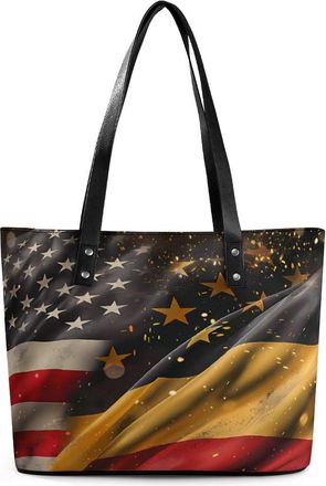 Generic A-mericans And German Flags Tote Bags for Women Cute Shoulder Purses Handbags
