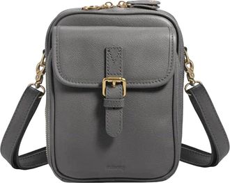 Generic Leather Small Crossbody Cell Phone Bag Women Men Versatile Shoulder Purse (Grey) (G)