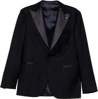 Tagliatore Enkelrijig smokingjasje - Heren - Blazers - Blauw - L - Wol - Jassen