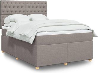 vidaXL Vidaxl - Cama Box Spring Con Colch&oacute;n Tela Gris Taupe 140x200 Cm