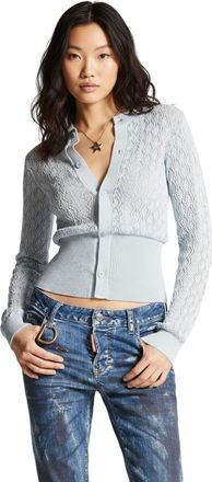 Dsquared2 Sky Blue Knitted V Neck Cardigan