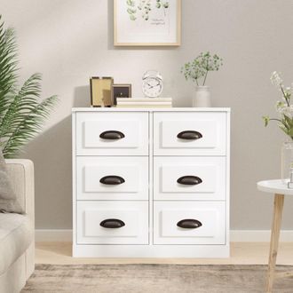 vidaXL Aparador De Madera Contrachapada Blanco 70x35,5x67,5 Cm Vidaxl
