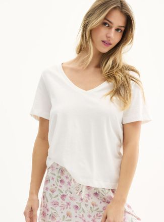 Miiyu Womens Soothing colour V-neck lounge T-shirt