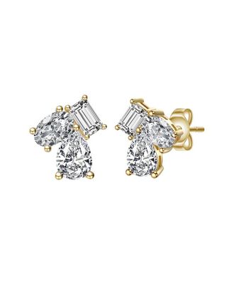 Genevive 14K Over Silver Cz Studs