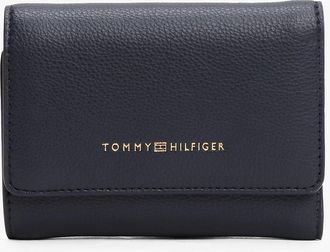 Tommy Hilfiger Womens Pebbled Trifold Wallet - Navy