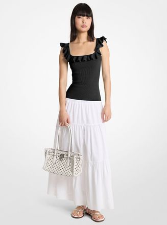 Michael Kors Ruffled Stretch Viscose Tank Top