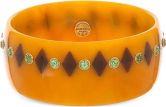 Mark Davis 18K yellow gold Garnet Bakelite bangle