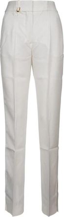 Jacquemus Le Pantalon Tibau - Dames - Slim Fit Broeken - Wit - M - Broeken