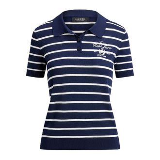 Ralph Lauren Polo Shirts, female, Blue, Size: L Short Sleeve Pullover