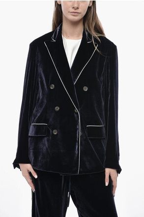 Pierre-Louis Mascia Velour Double-Breasted Blazer KANPUR size Xs