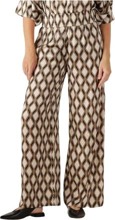 Kudibal Copenhagen Wijde Pijp Ecru Broek Margo - Dames - Wijde Broeken - Veelkleurig - S - Broeken