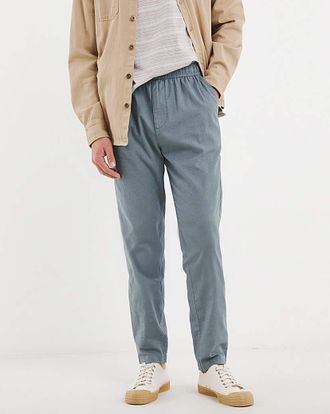 Jacamo Linen Blend Tapered Elasticated Trouser