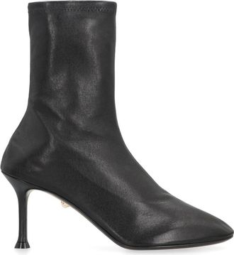Alev&igrave; Etienne leren enkellaarsjes - Dames - Laarzen met Hak - Zwart - 36 EU - Leer - Schoenen