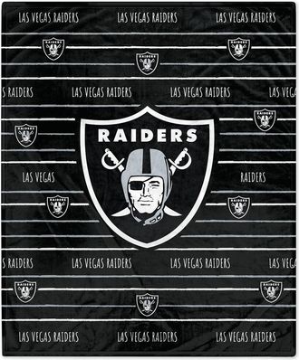 Pegasus Sports Las Vegas Raiders Nfl Team Center Stripe Logo Fleece Throw