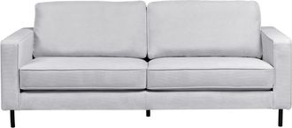 Beliani Sof&aacute; de 3 plazas 3 personas de tejido gris