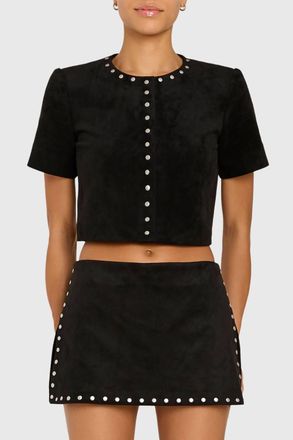 Amanda Uprichard Braswell Suede Top In Black