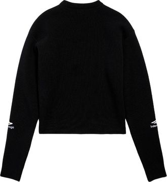 Balenciaga Womens Wool Knitted Ski Crewneck - Black - Size X-Small