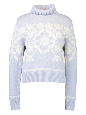 High Sport Zoe floral roll-neck sweater - women - Wool - S - Blue